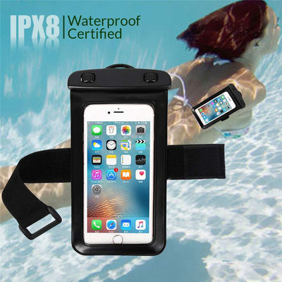Bolsa impermeable del teléfono del PVC IPX8 que conduce la natación con el brazal