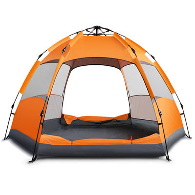 Tienda a prueba de viento de Decker Hexagon Camping Tent 5-6 de la prenda impermeable doble de la persona